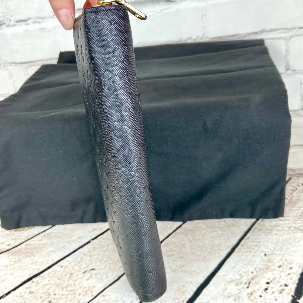 Patrick Cox fleur de lis black leather zippy zip around long wallet *new* - Picture 3 of 16